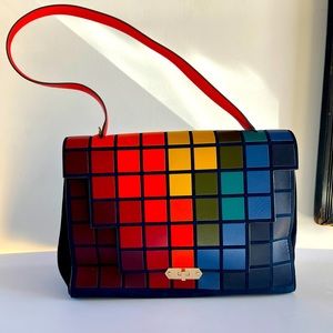Anya Hindmarch Bathurst Pixel 2-way bag with 2 straps, Kelly like